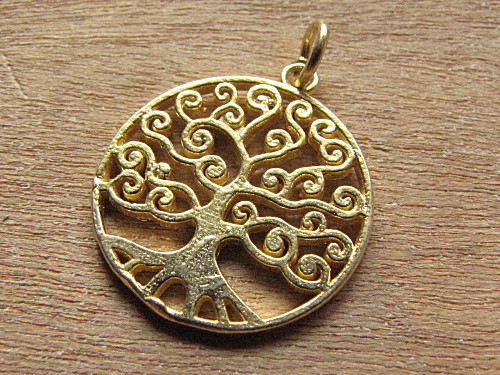 Kettenanhnger Lebensbaum Silber 925/- vergoldet